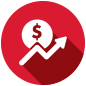 icon representing financial increase over time