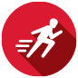 icon representing person running